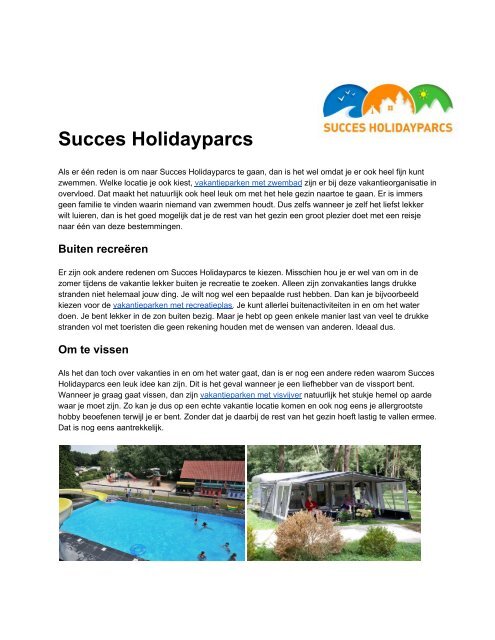 Succes Holidayparcs