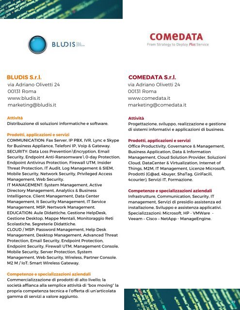 Catalogo delle Imprese - luglio 2018