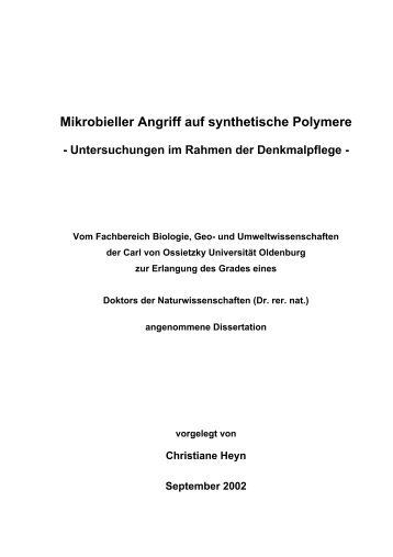 Mikrobieller Angriff auf synthetische Polymere - About Restoration