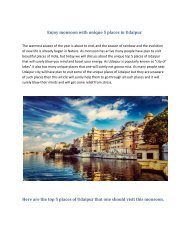 Enjoy monsoon with unique 5 places in Udaipur