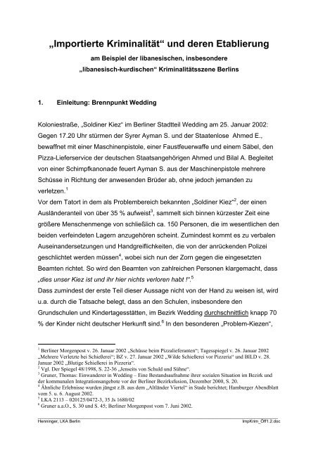 Importierte Kriminalitat Und Deren Etablierung Harte Zeit