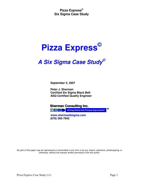 six sigma study