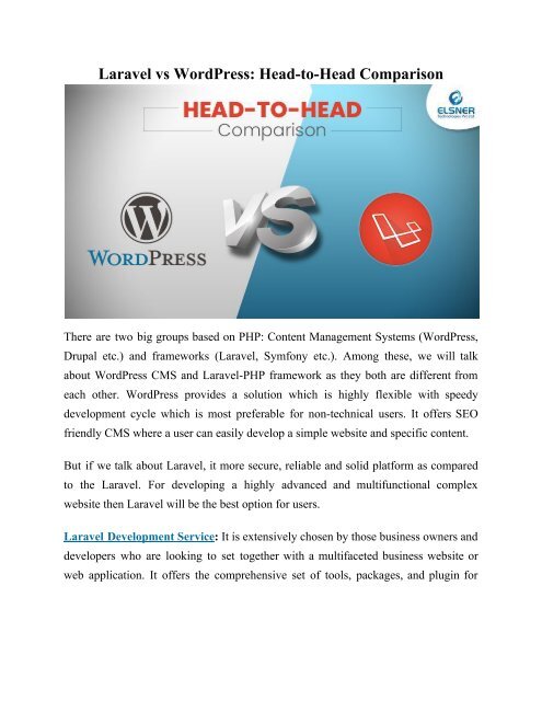 Laravel vs WordPress
