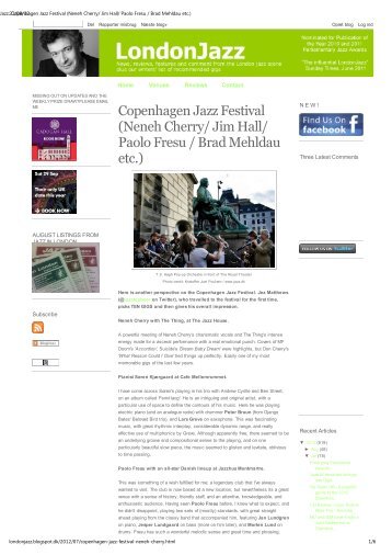 Copenhagen Jazz Festival (Neneh Cherry/ Jim Hall/ Paolo Fresu ...