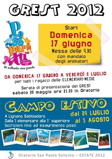 dal 31 agosto al 3 settembre 2012 GRANDI SORPRESE!!! - Soncino