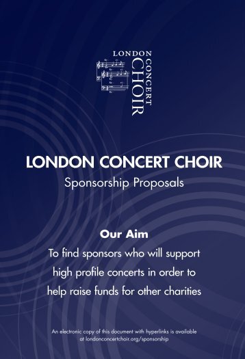 London Concert Choir - Sponsorship Proposals