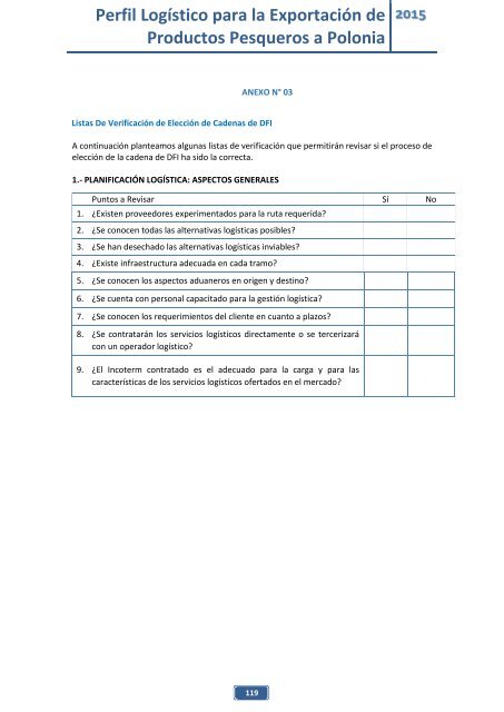 PERFIL LOGISTICO DE EXPORTACION A POLONIA