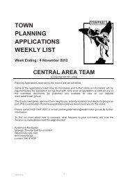 town planning applications weekly list - Westminster City Council