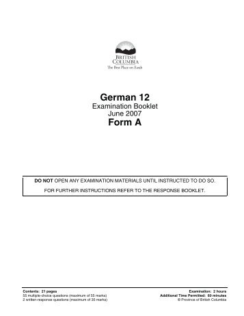 German 12 Form A