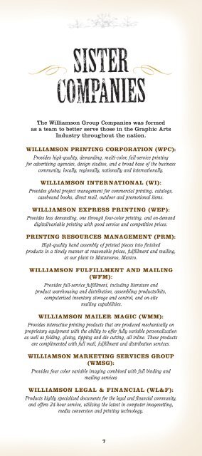 Williamson Equipment List - Williamson Family of Companies