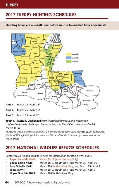 Louisiana Hunting Regulations 2016-2017