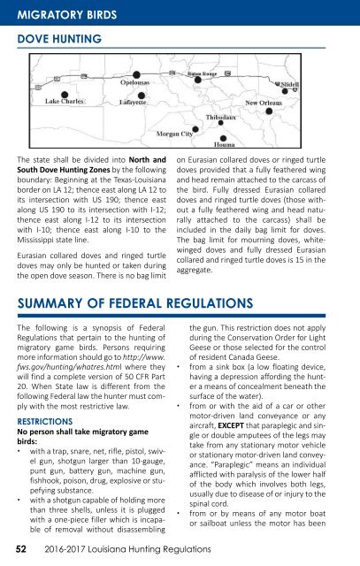 Louisiana Hunting Regulations 2016-2017