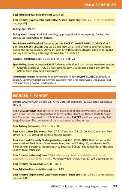 Louisiana Hunting Regulations 2016-2017