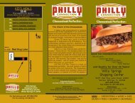 Menu Layout to Spec - Philly Connection