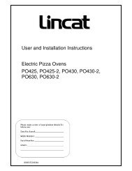 User and Installation Instructions Electric Pizza Ovens ... - Lincat Ltd