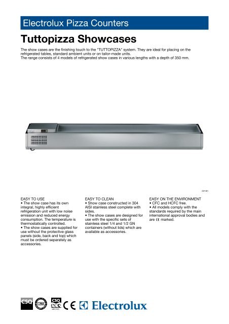 Tuttopizza Showcases - Electrolux