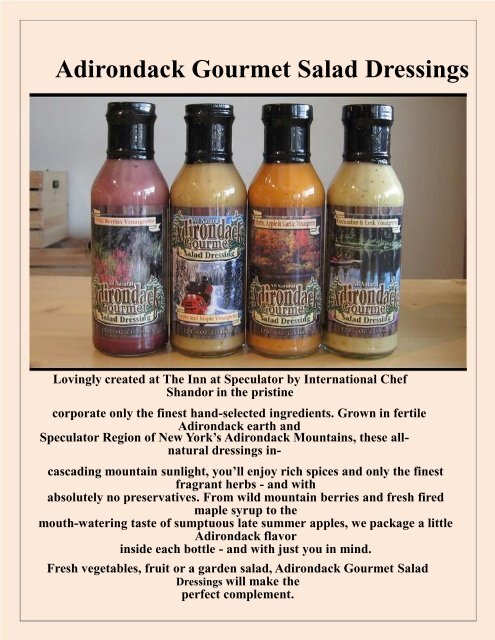 Adirondack Gourmet Salad Dressings - Nelson Farms