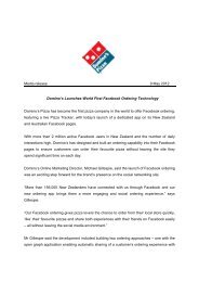 Domino's Launches World First Facebook Ordering ... - Domino's Pizza