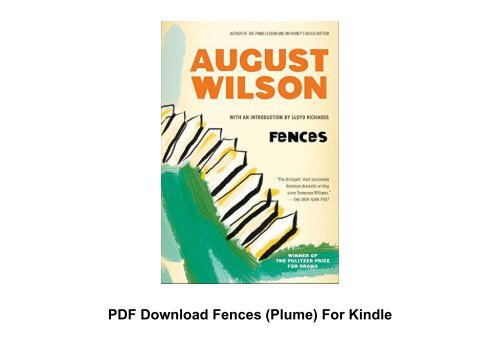 PDF Download Fences (Plume) For Kindle