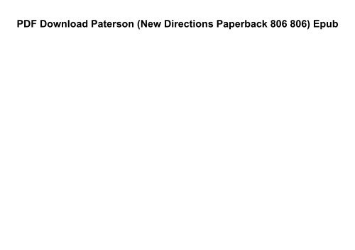 PDF Download Paterson (New Directions Paperback 806 806) Epub