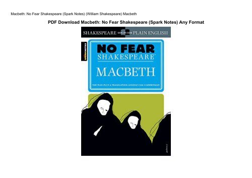 PDF Download Macbeth: No Fear Shakespeare (Spark Notes) Any Format