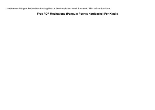 Free PDF Meditations (Penguin Pocket Hardbacks) For Kindle