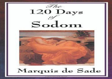 Free PDF The 120 Days of Sodom For Kindle