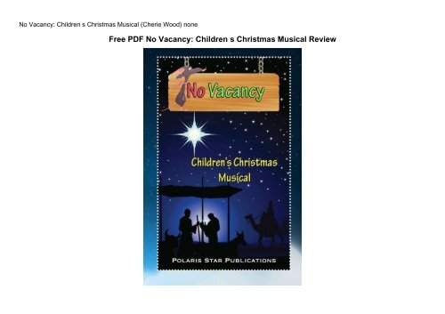 Free PDF No Vacancy: Children s Christmas Musical Review