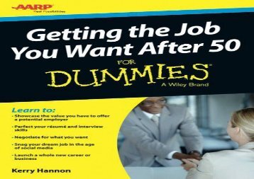 [+][PDF] TOP TREND Getting the Job You Want After 50 For Dummies  [FREE] 