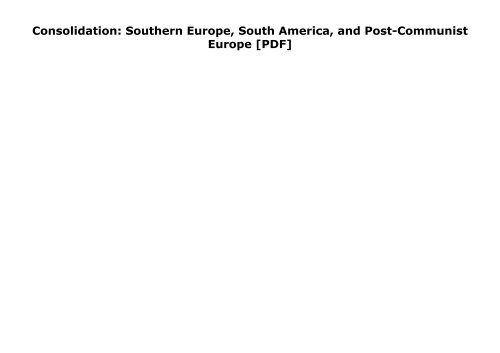 [+][PDF] TOP TREND Problems of Democratic Transition and Consolidation: Southern Europe, South America, and Post-Communist Europe [PDF] 