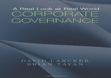 [+][PDF] TOP TREND A Real Look at Real World Corporate Governance  [DOWNLOAD] 