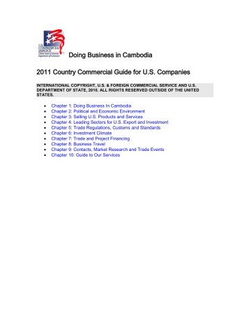 Doing Business in Cambodia 2011 Country Commercial Guide for ...