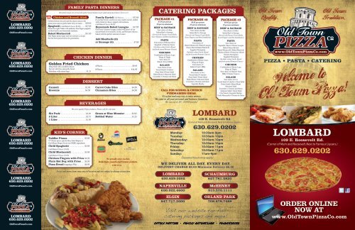 Dining Menu - Old Town Pizza Co.