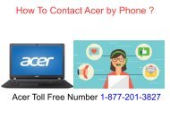 Acer toll free number