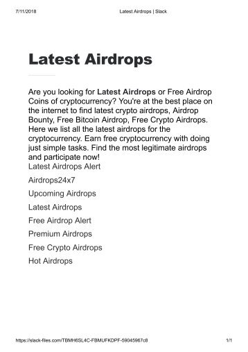 Latest Airdrops _Upcoming Airdrops Slack