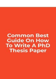 Common Best Guide on How to Write a PhD Thesis Paper