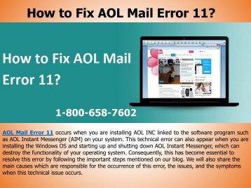 1-800-658-7602 AOL Mail Error 11