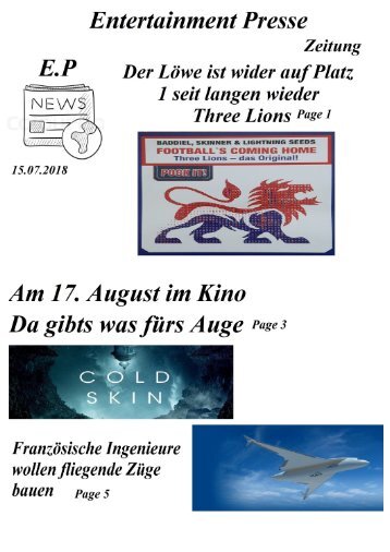 Entertainment Presse Zeitung Ausgabe 15.07.2018