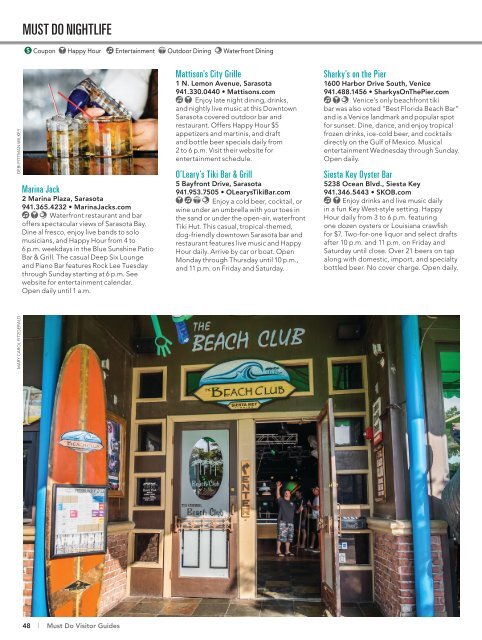 Must Do Sarasota Visitor Guide Summer/Fall 2018