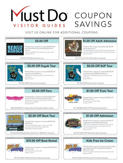 Must Do Sarasota Visitor Guide Summer/Fall 2018