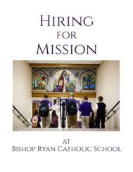 Hiring for Mission at Bishop Ryan Catholic School