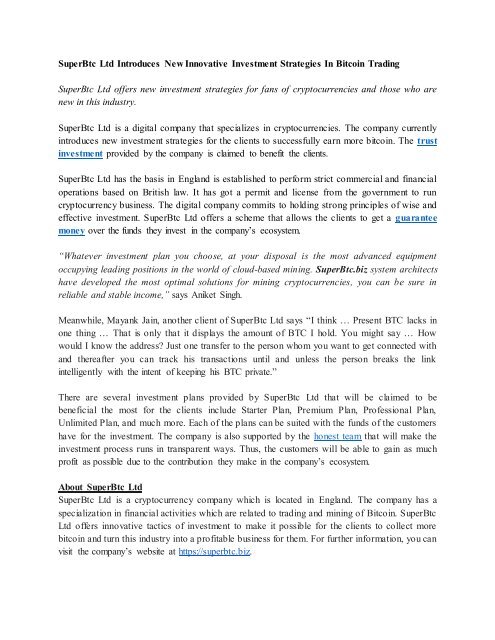 bitcoin income investment ltd