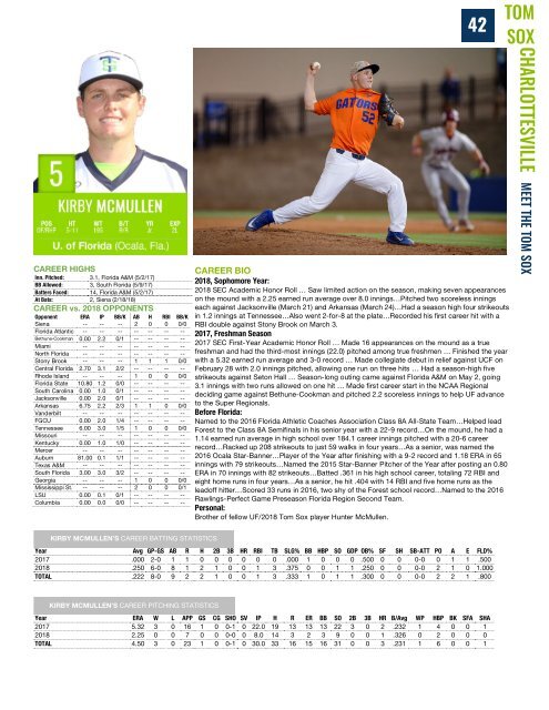 Tom Sox Media Guide 2018 DRAFT