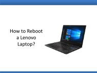 How to Reboot a Lenovo Laptop?