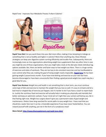 Rapid Tone Diet - Gives You Higher Energy Level!