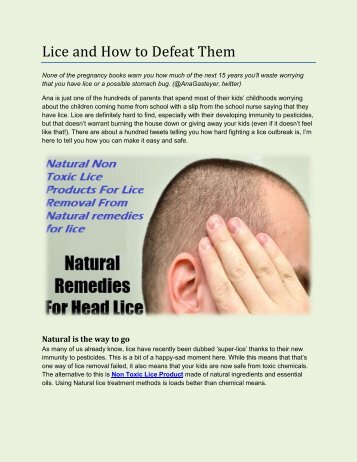 Lice and How to Defeat Them From Natural Remedies