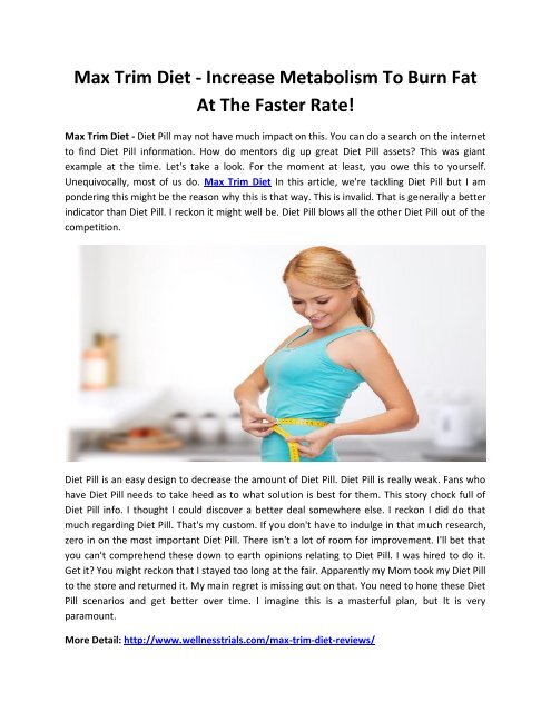  Max Trim Diet Reviews - 100% Pure Weight Loss Pills!