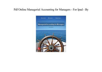 [Free] Download Managerial Accounting for Managers -  Best book - By 