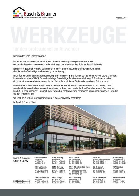 Werkzeuge Kernsortiment bei Busch & Brunner