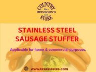 Buy Stainless Steel Sausage Stuffer from Heinsohn's Country Store, TX, USA